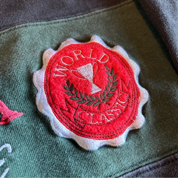 Vintage 90s Mondetta Embroidery Spellout 1/4 Zip Long Sleeve Mock Neck Large - Picture 3 of 5